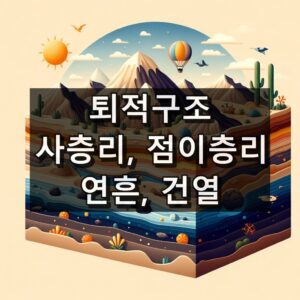 사층리, 점이 층리, 연흔, 건열 등 퇴적 구조 요약 정리