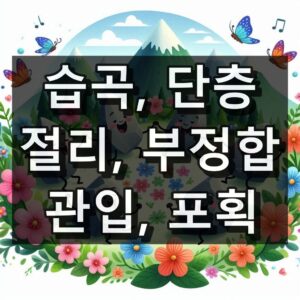 지질 구조의 이해 습곡, 단층, 절리, 부정합, 관입, 포획 대표 이미지