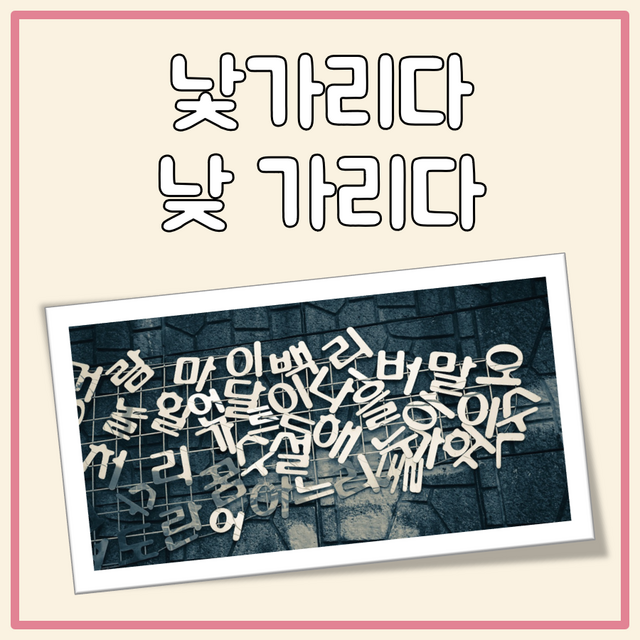 낯가리다 낮 가리다